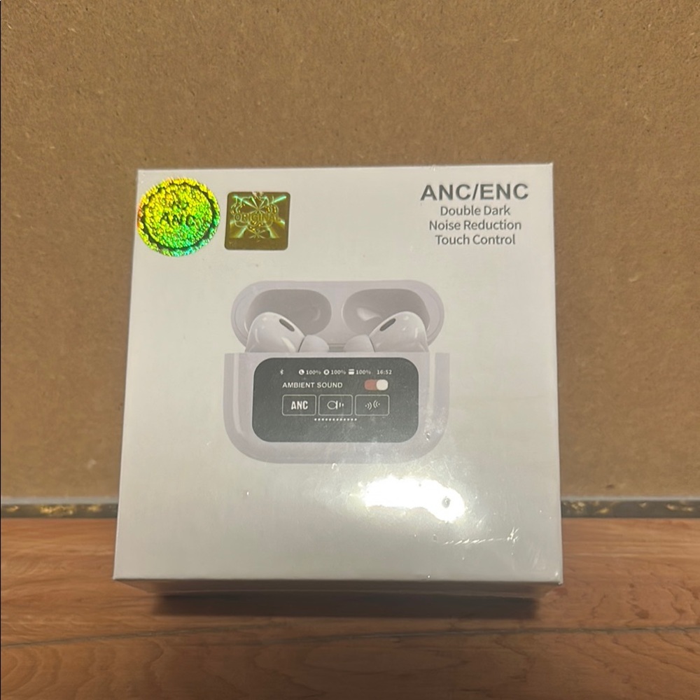 ANC/ENC White Earbud Headphones with Touch Control